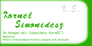 kornel simonidesz business card